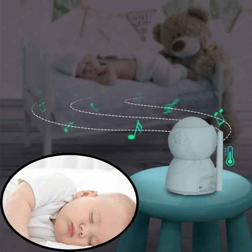 Babyphone vidéo surveillance HD5 avec mélodies Vision nocturne 360°