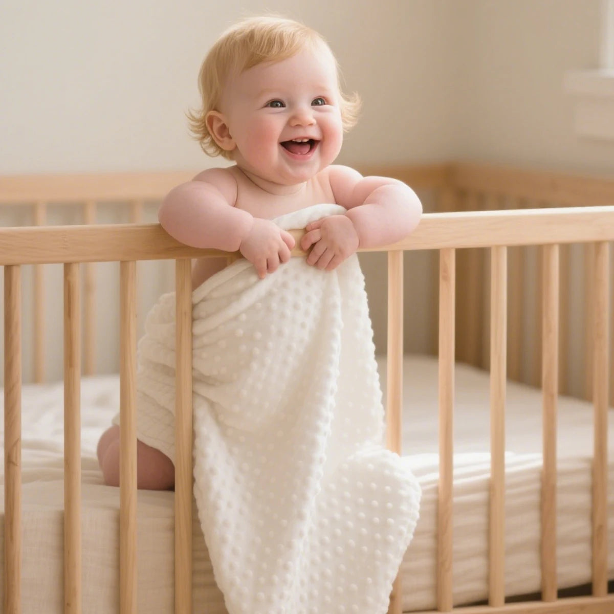 Bébé dans berceau avec couverture bébé douce confortable cocodoux