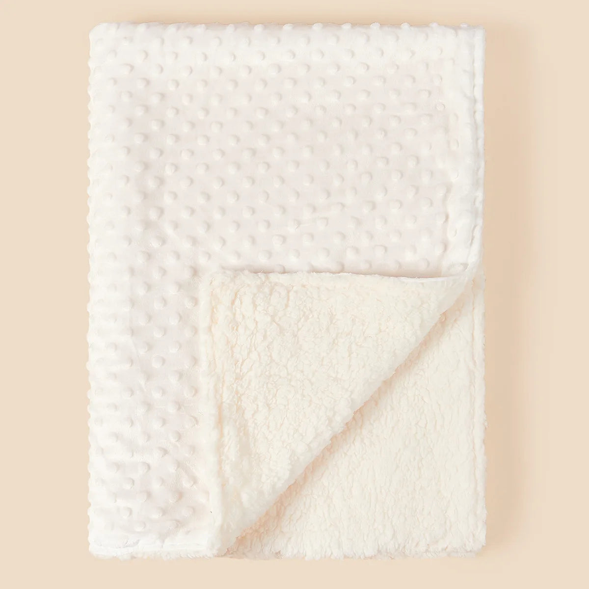 Couverture bebe chaude douce blanche Double Face