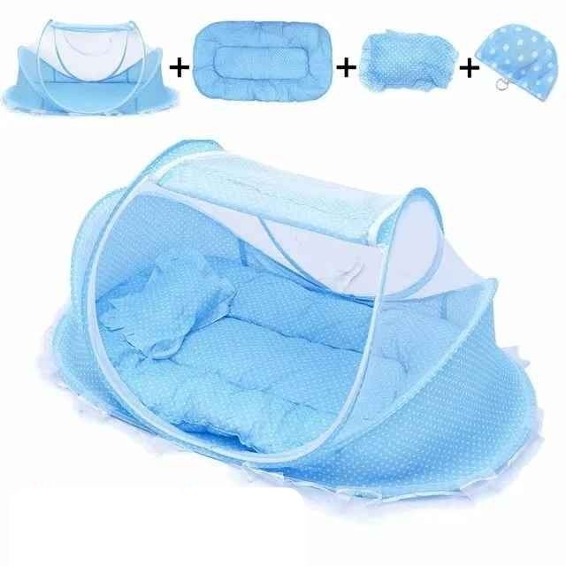 Lit moustiquaire cocon douillet bleu Protection Naturelle