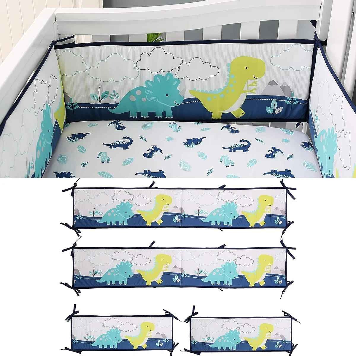 Tour de lit bébé motifs mignons dinosaures Cocon Doux