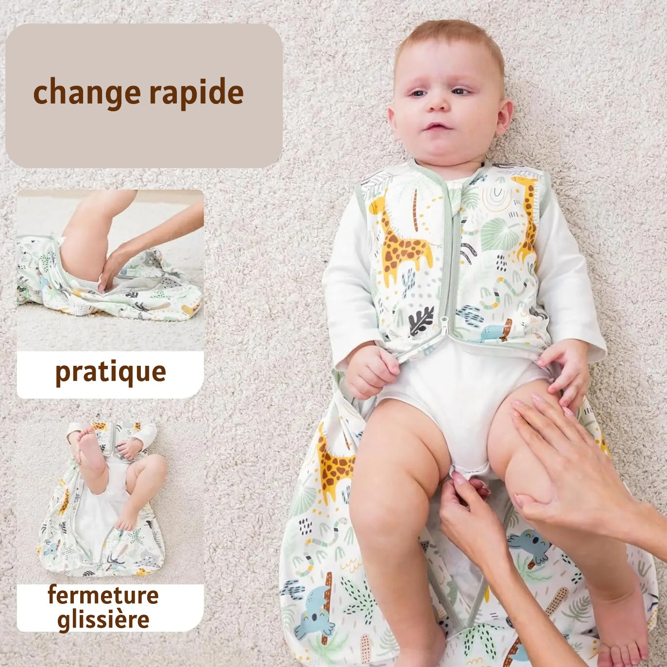 Turbulette gigoteuse fermeture glissière pratique Bio Dodo