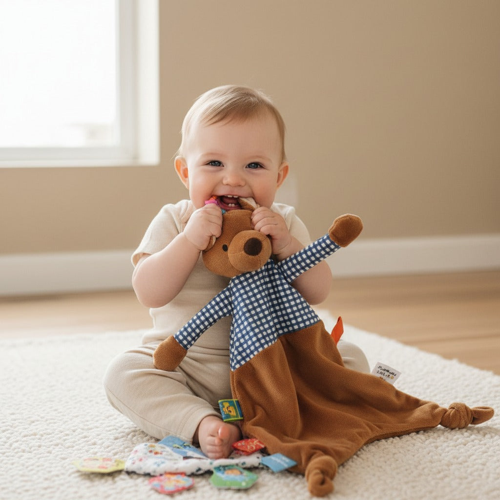 doudou bébé apaise poussée dentaire ours ultra-doux