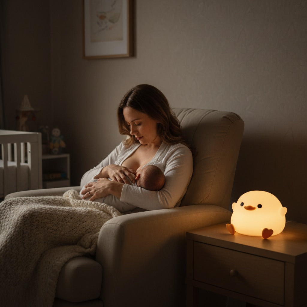 veilleuse poussin pratique allaitement tactile rechargeable