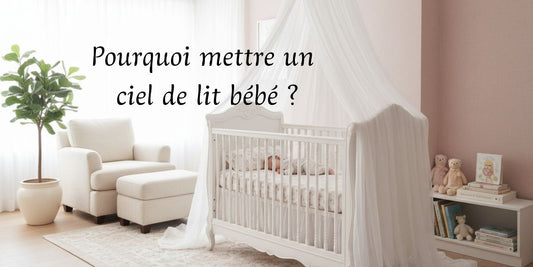 Ciel de lit bébé blanc protège bébé sommeil paisible