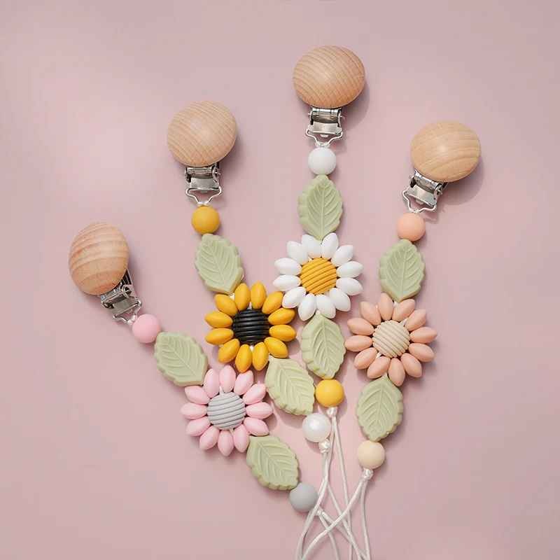 Accroche tetine sécurisée Fleur Silicone Sans BPA