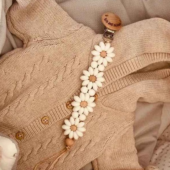 Attache sucette douce mignonne Fleur-Éco