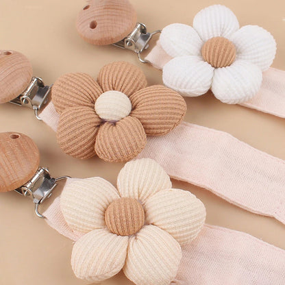 Attache tetine apaisante Fleurie en Coton