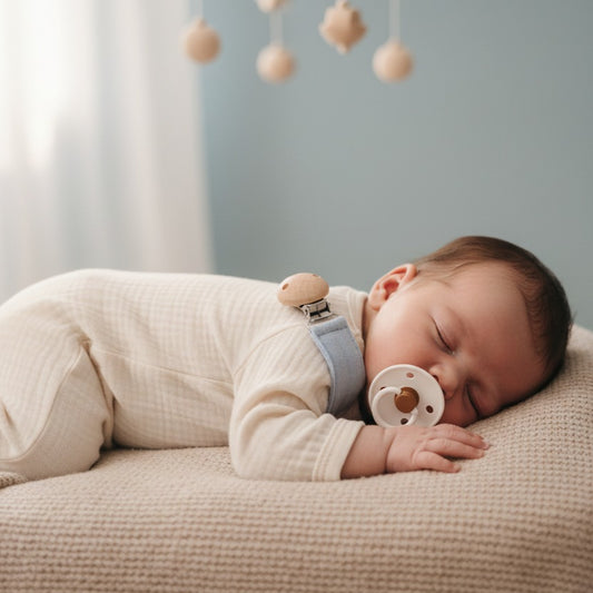 Attache tétine bleu en coton doux sommeil serein SleepyBaby
