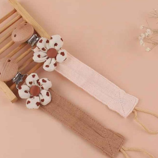 Attache tétine en hêtre artisanale ÉcoFloral