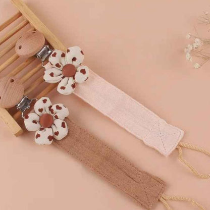 Attache tétine en hêtre artisanale ÉcoFloral