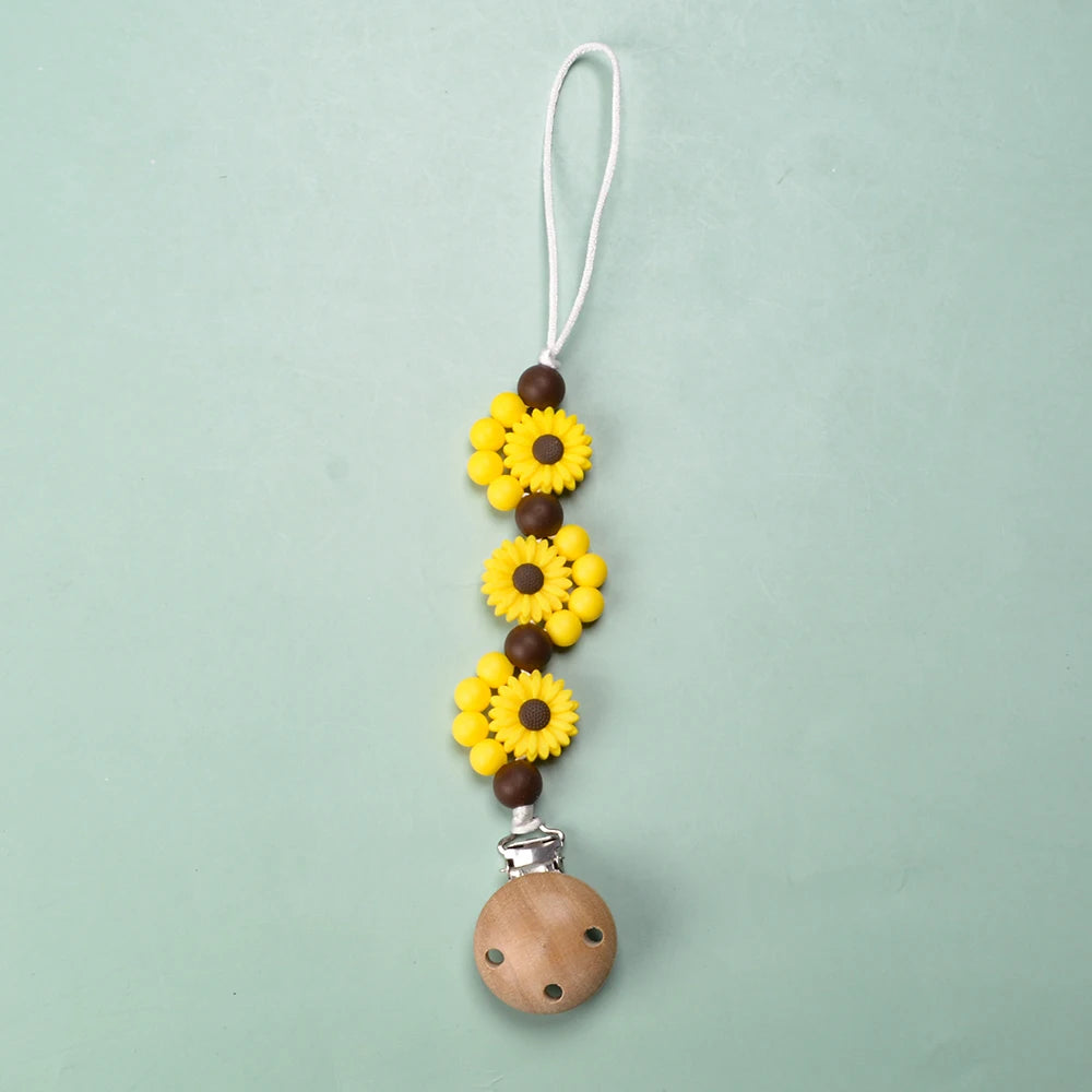 Attache tetine silicone jaune SecuriBaby