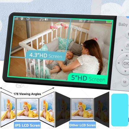 Babyphone vidéo surveillance HD5 image haute qualité colorée Vision nocturne 360°