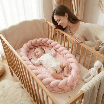 Bébé dans nid pour bebe dans berceau maman le regarde souriante Respirant & Sécurisant