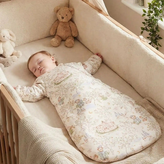 Bébé dor tpaisiblement avec Gigoteuse pour hiver dans berceau douillet ThermoSoie