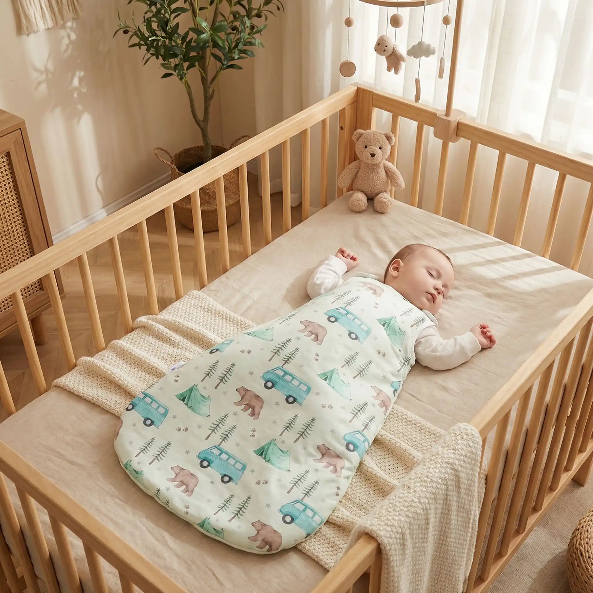 Bébé dort paisiblement avec Gigoteuse turbulette Doux Rêves