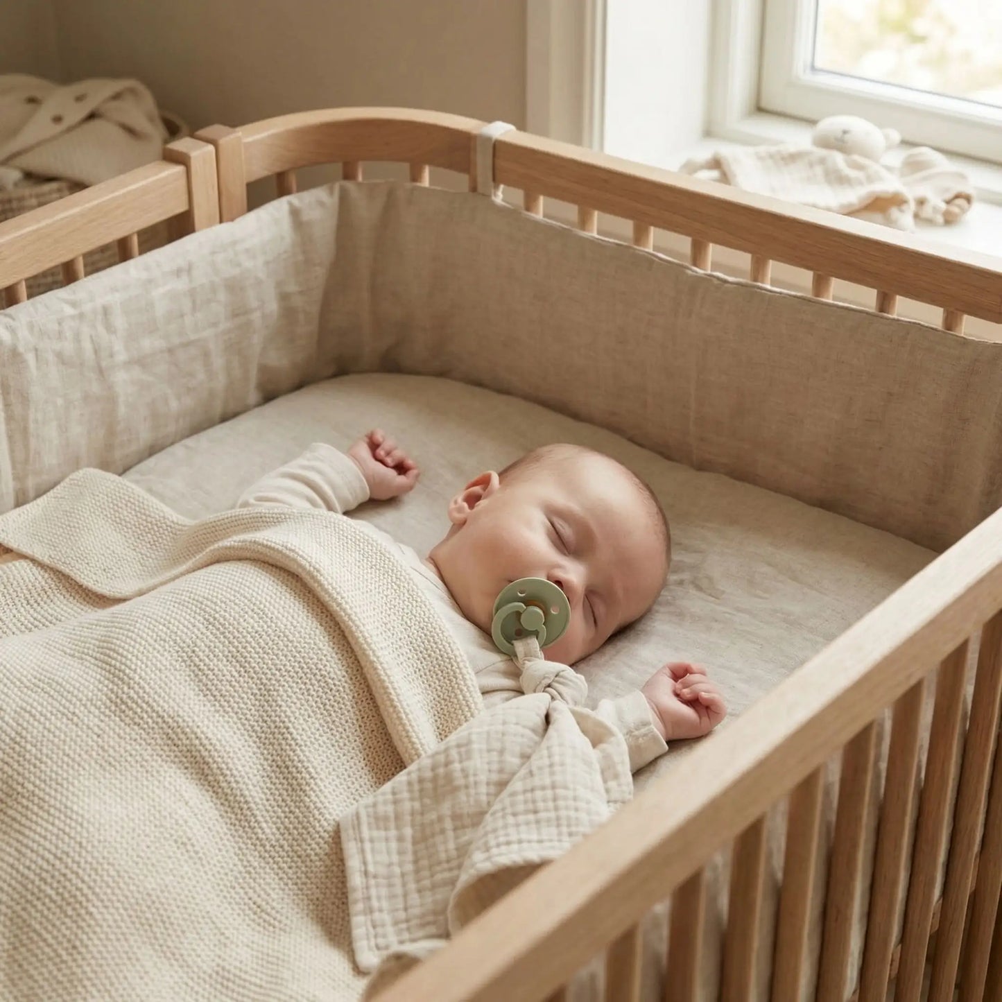 Bébé dort paisiblement avec Sucette bébé Silicone Ultra Doux Ours
