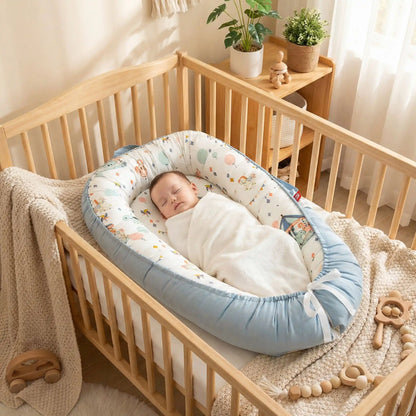 Bébé dort paisiblement dans Réducteur de lit bebe Cocon Sécurisé