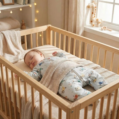 Bébé dort paisiblement dans berceau avec Gigoteuse bébé hiver Doux Rêves