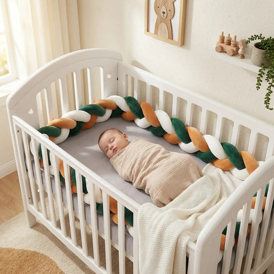 Bébé dort paisiblement dans berceau avec natte de lit Cocon Protecteur