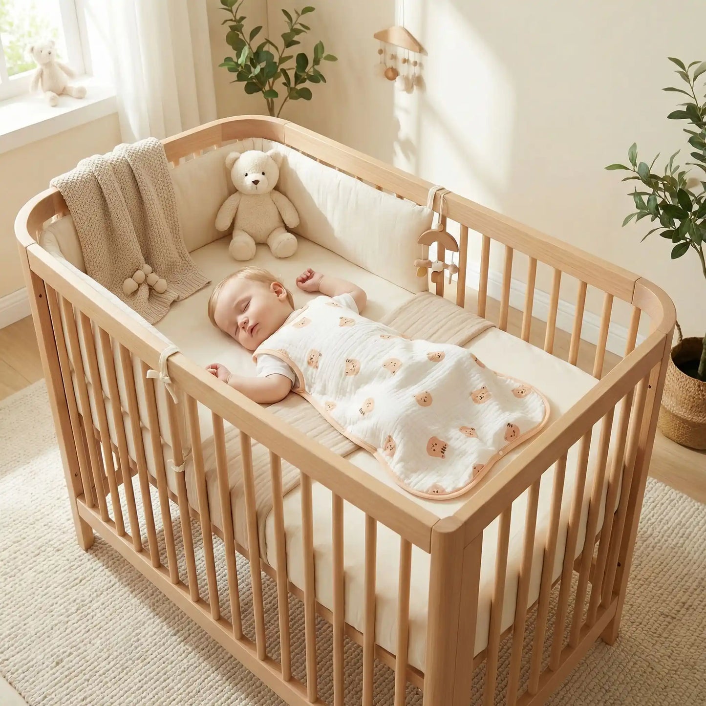 Bébé dort sereinement avec Gigoteuse gaze de coton SleepComfort
