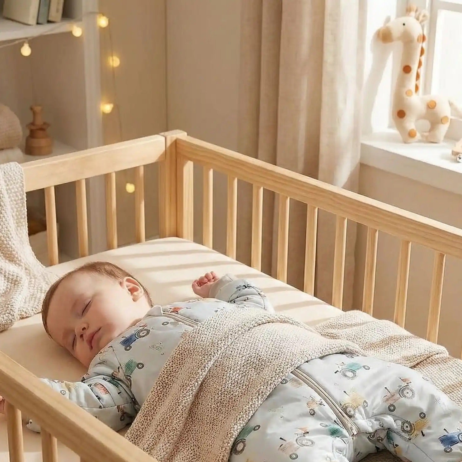 Bébé dort sereinement dans berceau avec Gigoteuse bébé hiver Doux Rêves