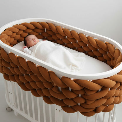 Bébé dort sereinement dans berceau avec tresse de lit 5 m Coton Protection Douce