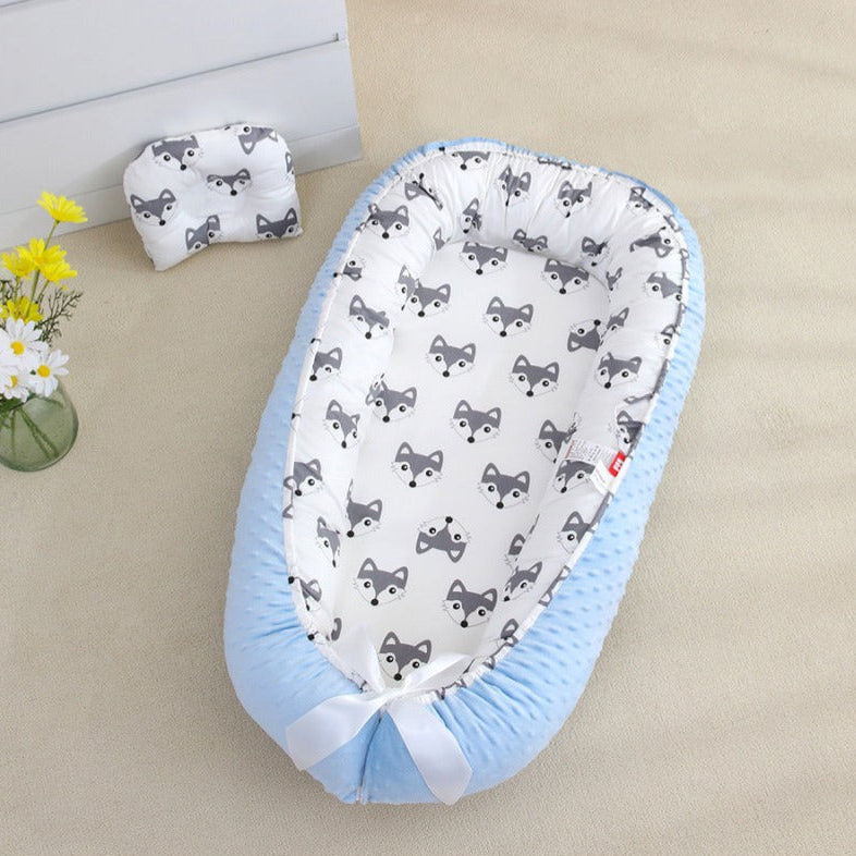 Bebe reducteur de lit renard bleu confortable Cocon Maternel