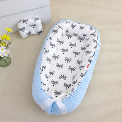 Bebe reducteur de lit renard bleu confortable Cocon Maternel