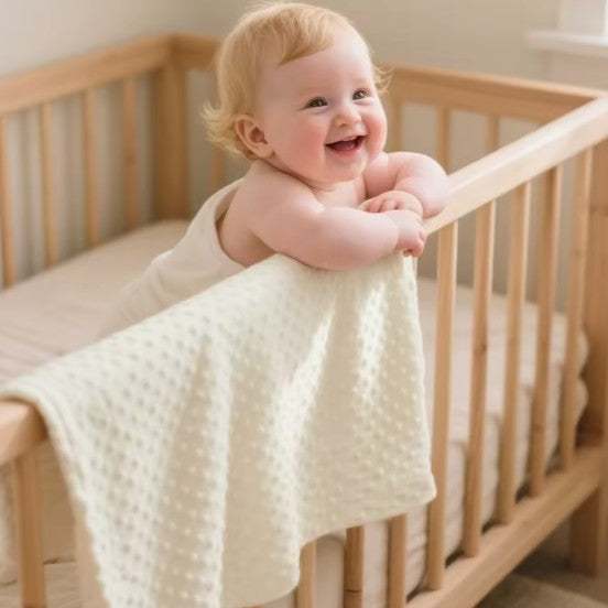 Bébé souriant avec Couverture bébé douce sommeil paisible Cocodoux