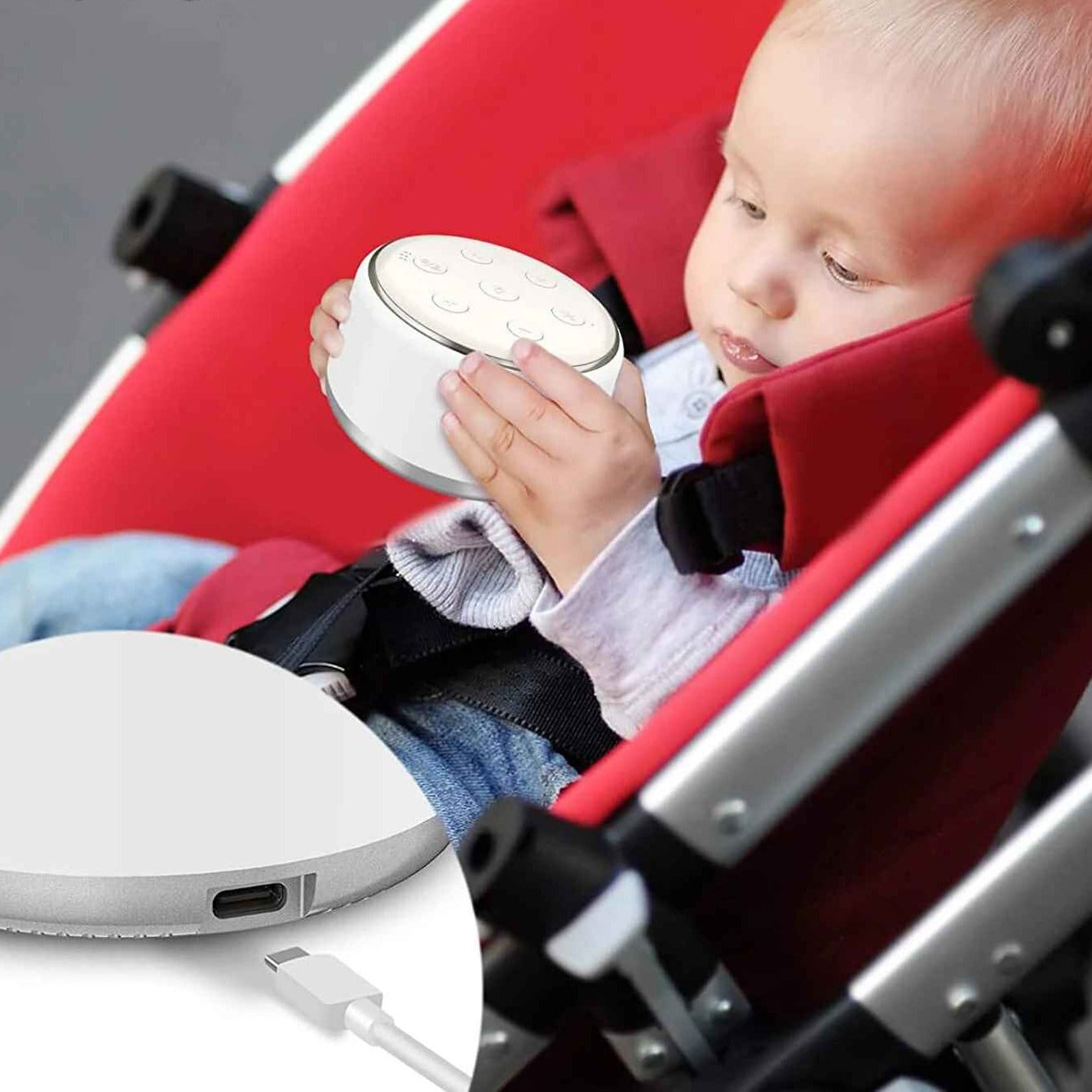 Bébé tient la veilleuse bebe bruit blanc DreamSound