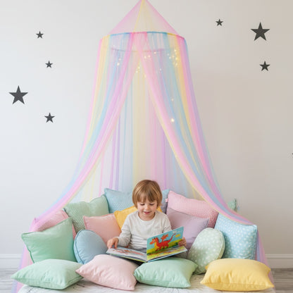 Ciel de lit bébé aérien coin lecture Rêve Arc en Ciel