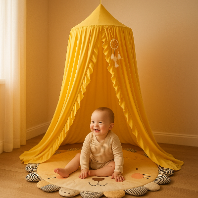 Ciel de lit bebe coin de jeux DreamyNest Jaune