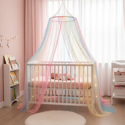 Ciel de lit bébé pour sommeil serein Multicolore Pastel