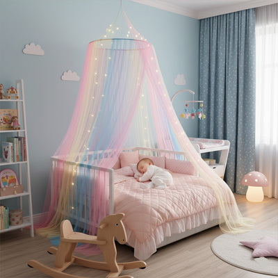 Ciel de lit bébé protecteur paisible Multicolore Pastel