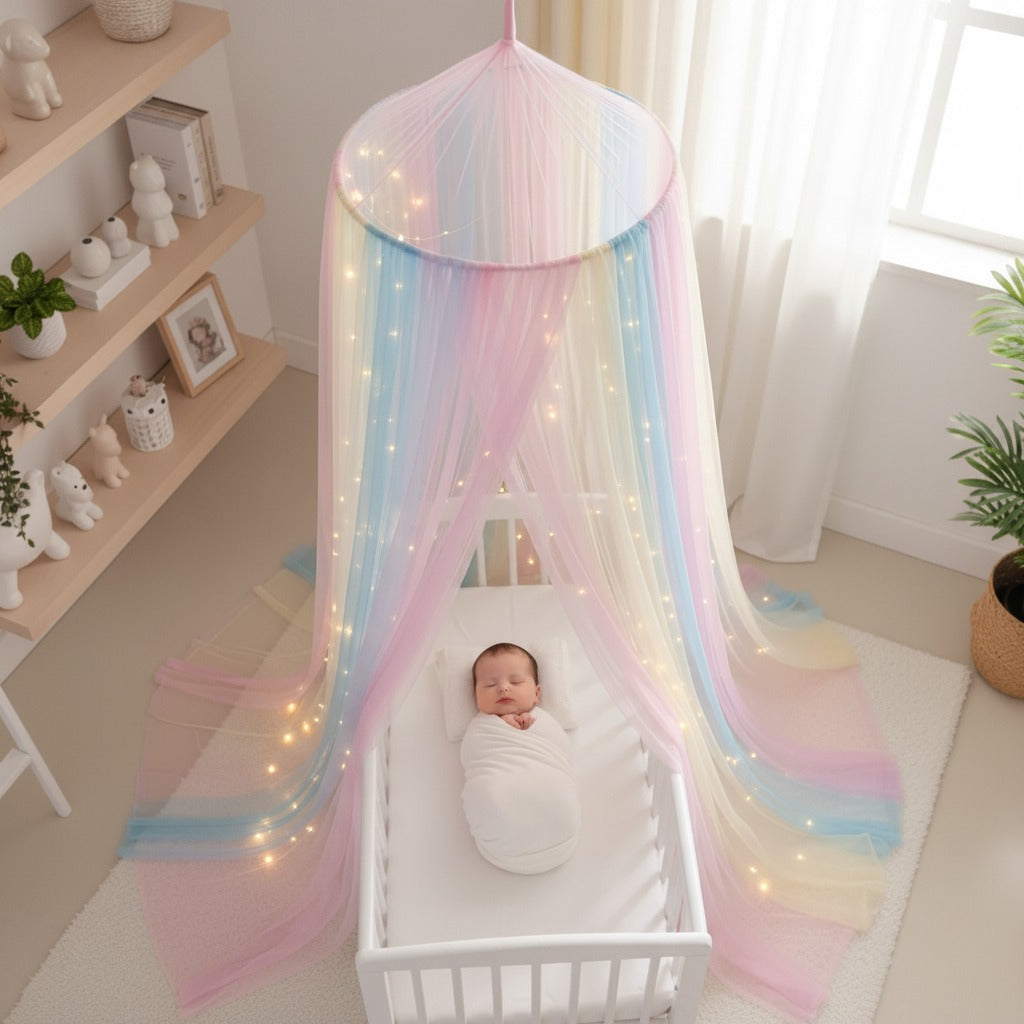 Ciel de lit bébé protecteur sommeil paisible serein - Rêve Arc-en-Ciel