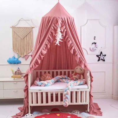 Ciel de lit bebe sommeil paisible profond DreamyNest Rose Poudre