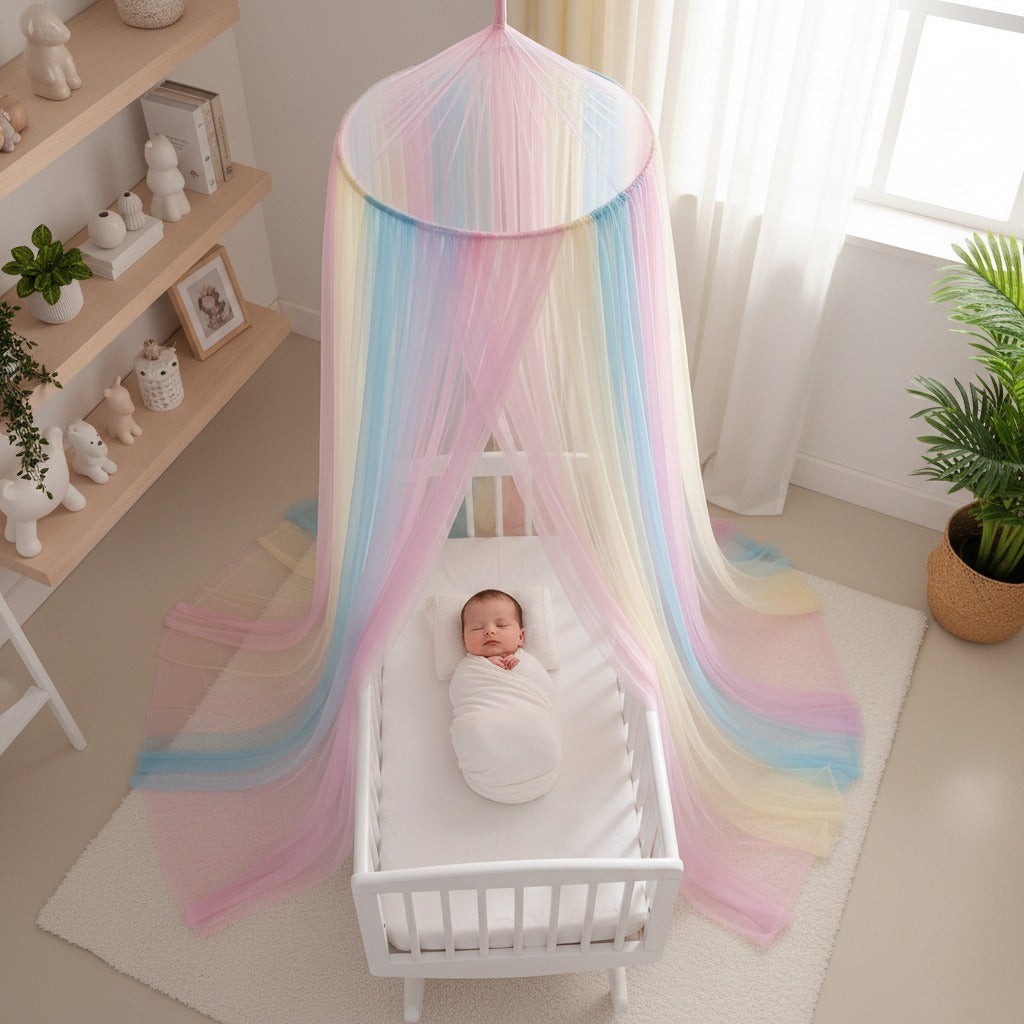 Ciel de lit bébé sommeil paisible serein Rêve Arc en Ciel