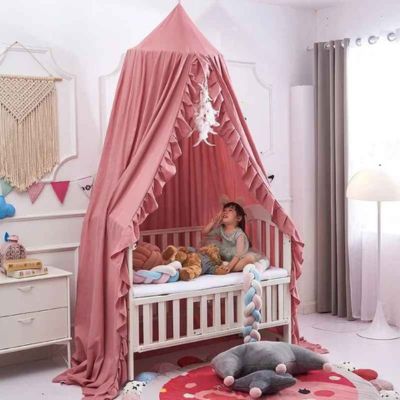 Ciel de lit bebe sommeil serein confortable DreamyNest Rose Poudre