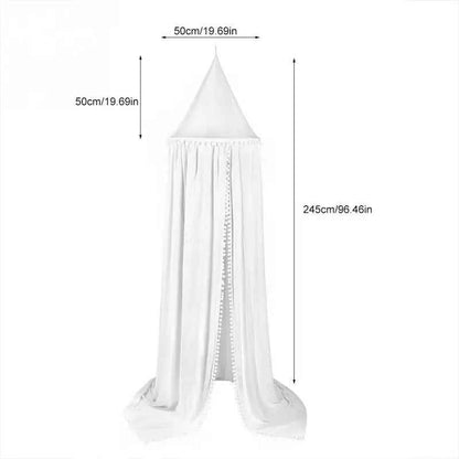 Ciel de lit blanc bebe 245cm de hauteur dimensions Cocon Protecteur