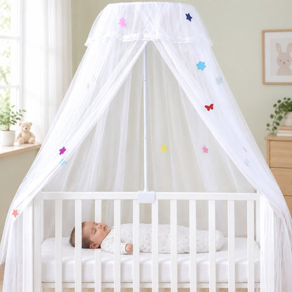 Ciel de lit et support moustiquaire blanche sommeil paisible Cocoon Protecteur