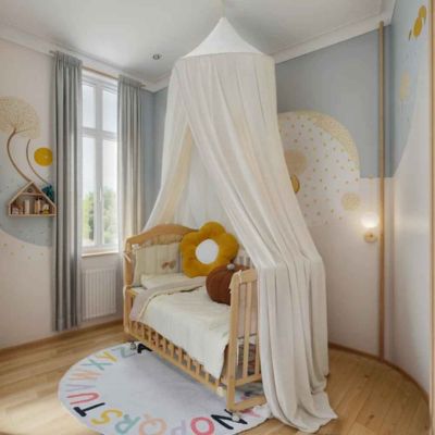 Ciel de lit pour bebe sommeil profond Brume Blanche