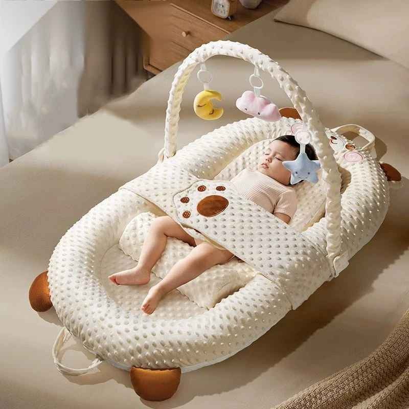 Cocon bébé forme ours avec arche amovible NidDouceur