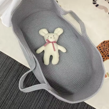 Couffin pour bebe gris portable Coton Gris
