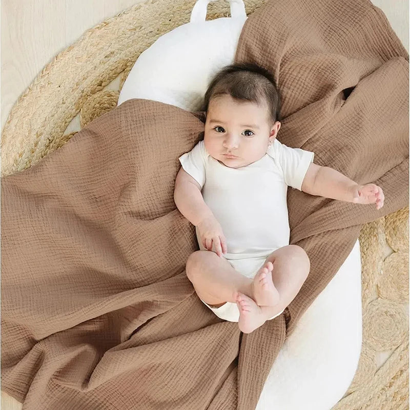 Couverture Bébé Naissance marron en coton naturel Douceur Coton