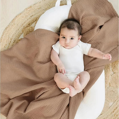 Couverture Bébé Naissance marron en coton naturel Douceur Coton