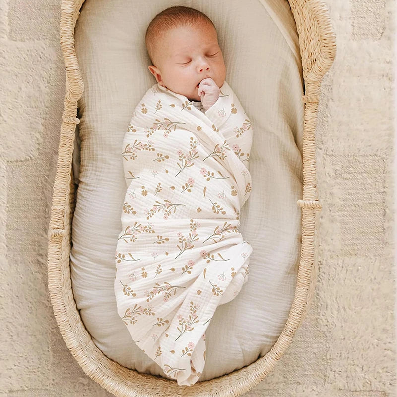 Couverture Bébé Naissance rose -à fleurs sommeil paisible Douceur Coton