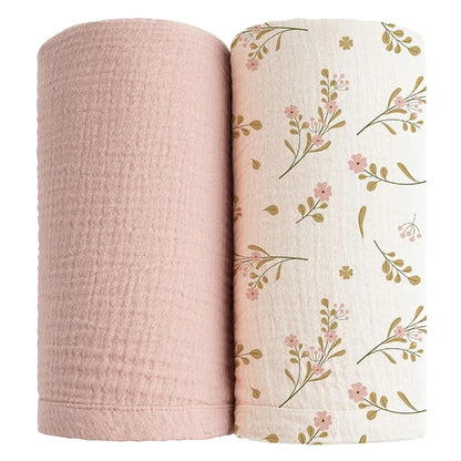 Couverture Bébé Naissance rose lot 2pièces Douceur Coton