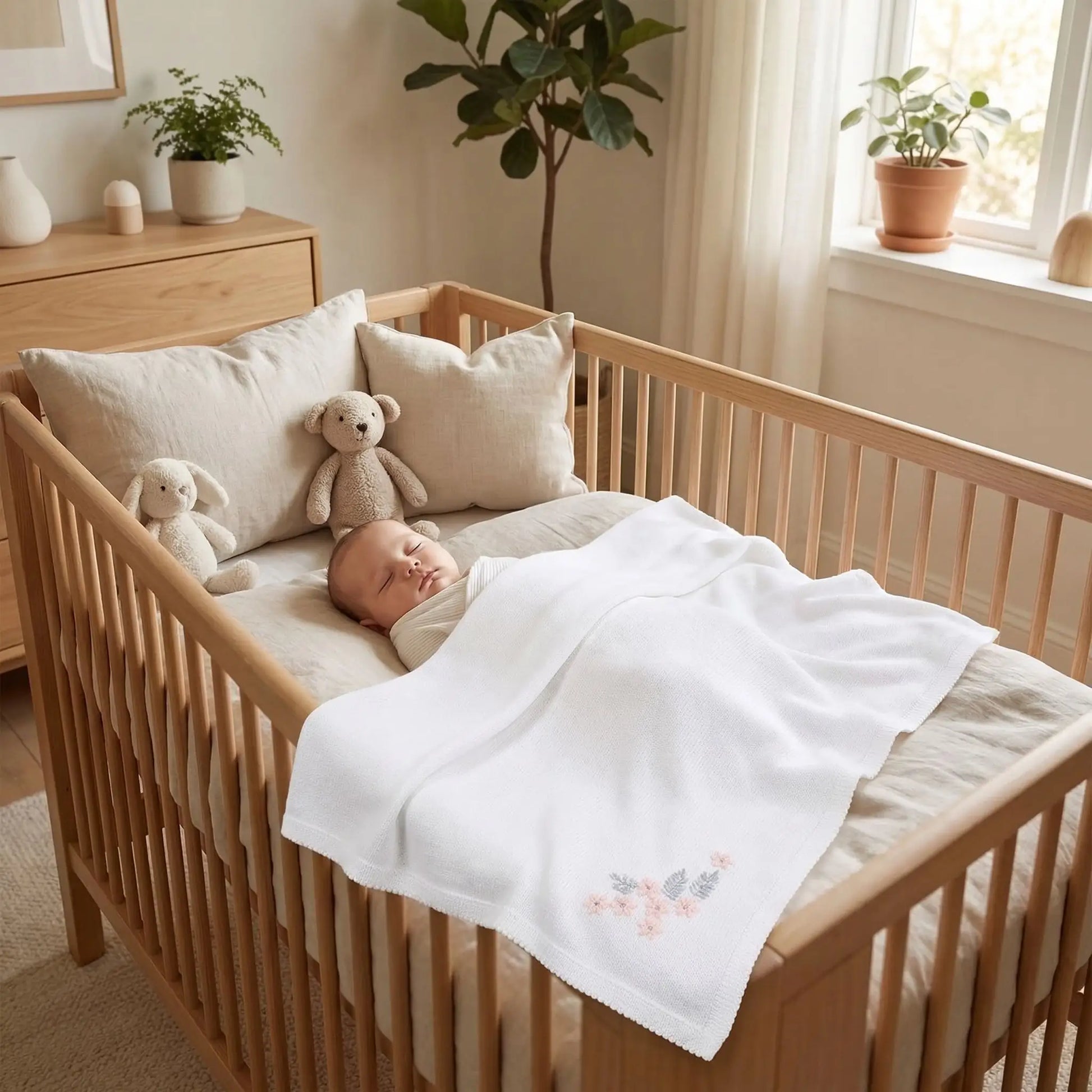 Couverture bebe brodee sommeil paisible Coton 4 Saisons