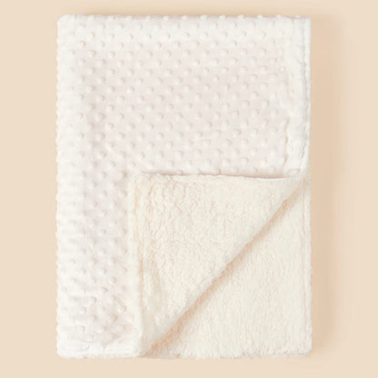 Couverture bebe chaude douce blanche Double Face